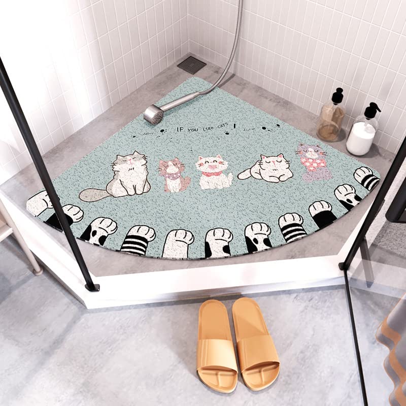 Loofah Shower Mats for Inside Shower, Corner Shower Mat Non Slip Anti Mould, Quick Dry Bath Mats with Drain, Bath Mat Non Slip for Round Shower and Square Shower,D,70x70cm