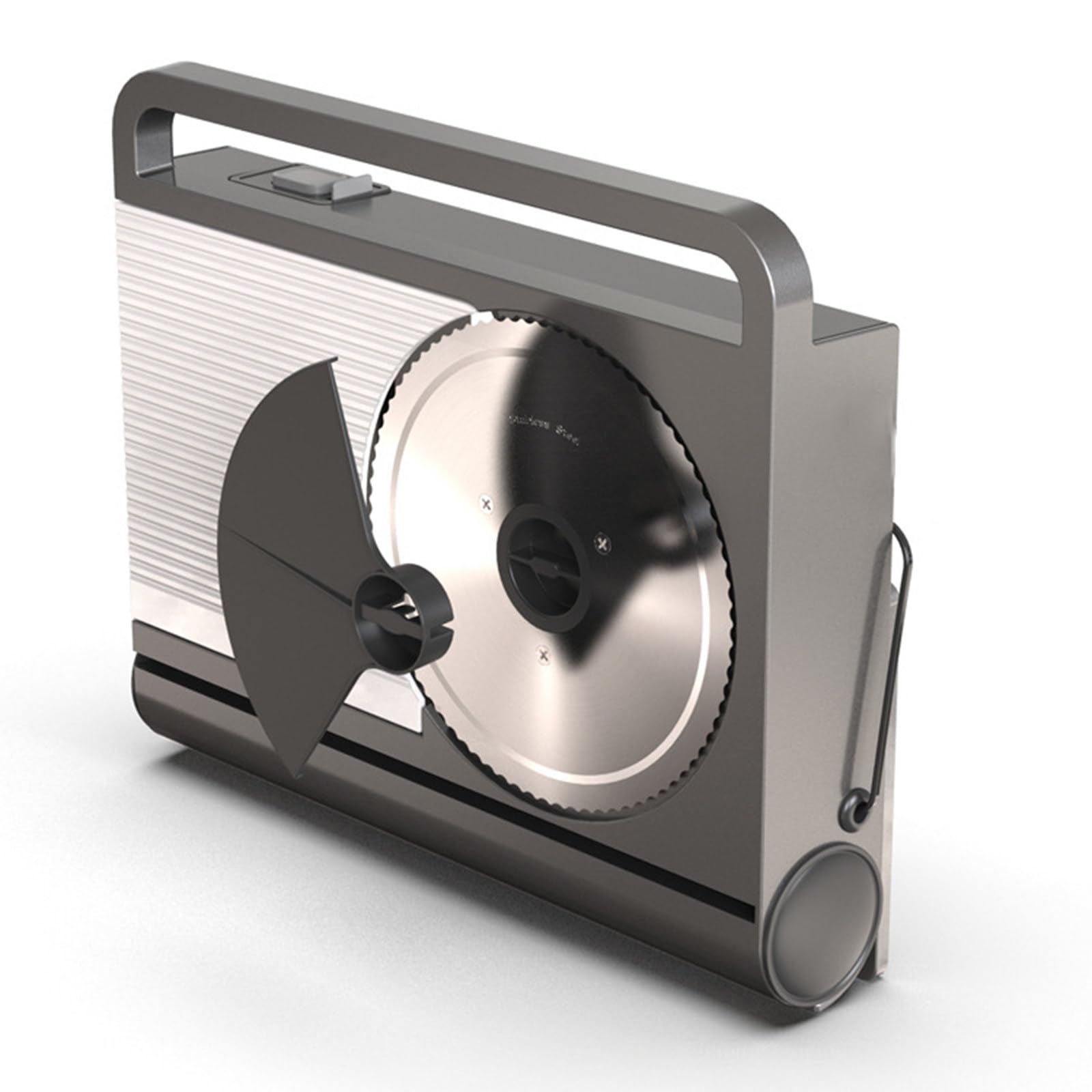 Affettatrice pieghevole in acciaio inox, spessore regolabile da 1 a 15 mm, protezione di sicurezza per bambini, adatta per carne, pane, pancetta e formaggio