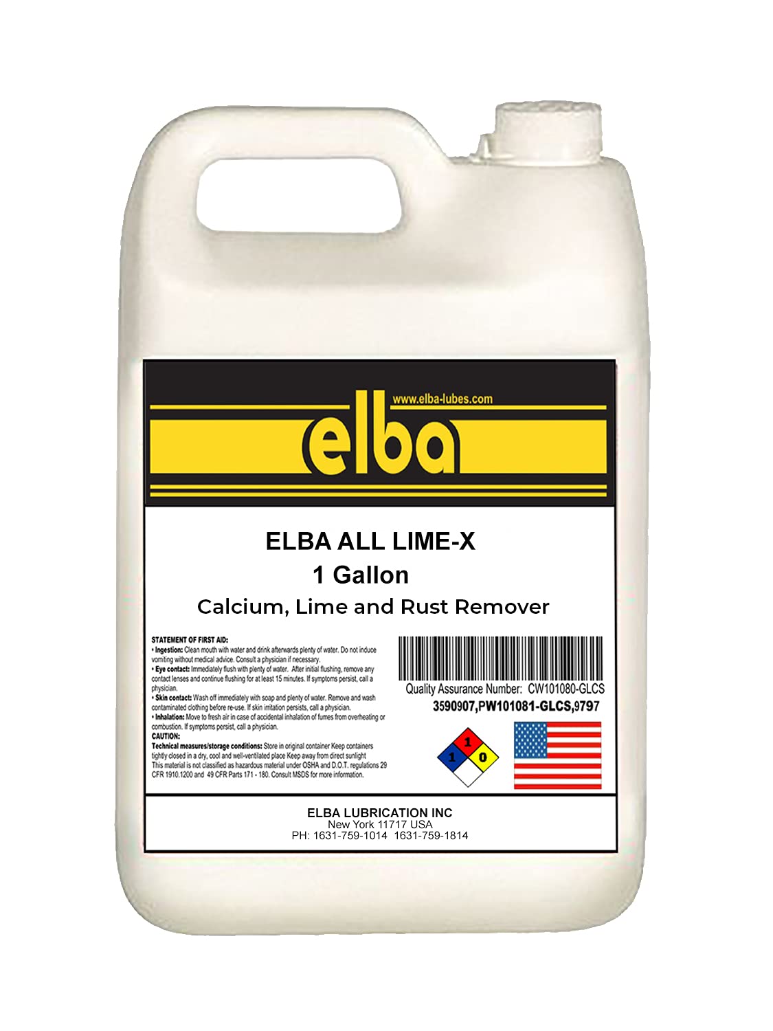 elba CALCIUM LIME SCALE, RUST AND CORROSION REMOVER. CLEANER. DESCALER.(1 GALLON BOTTLE)