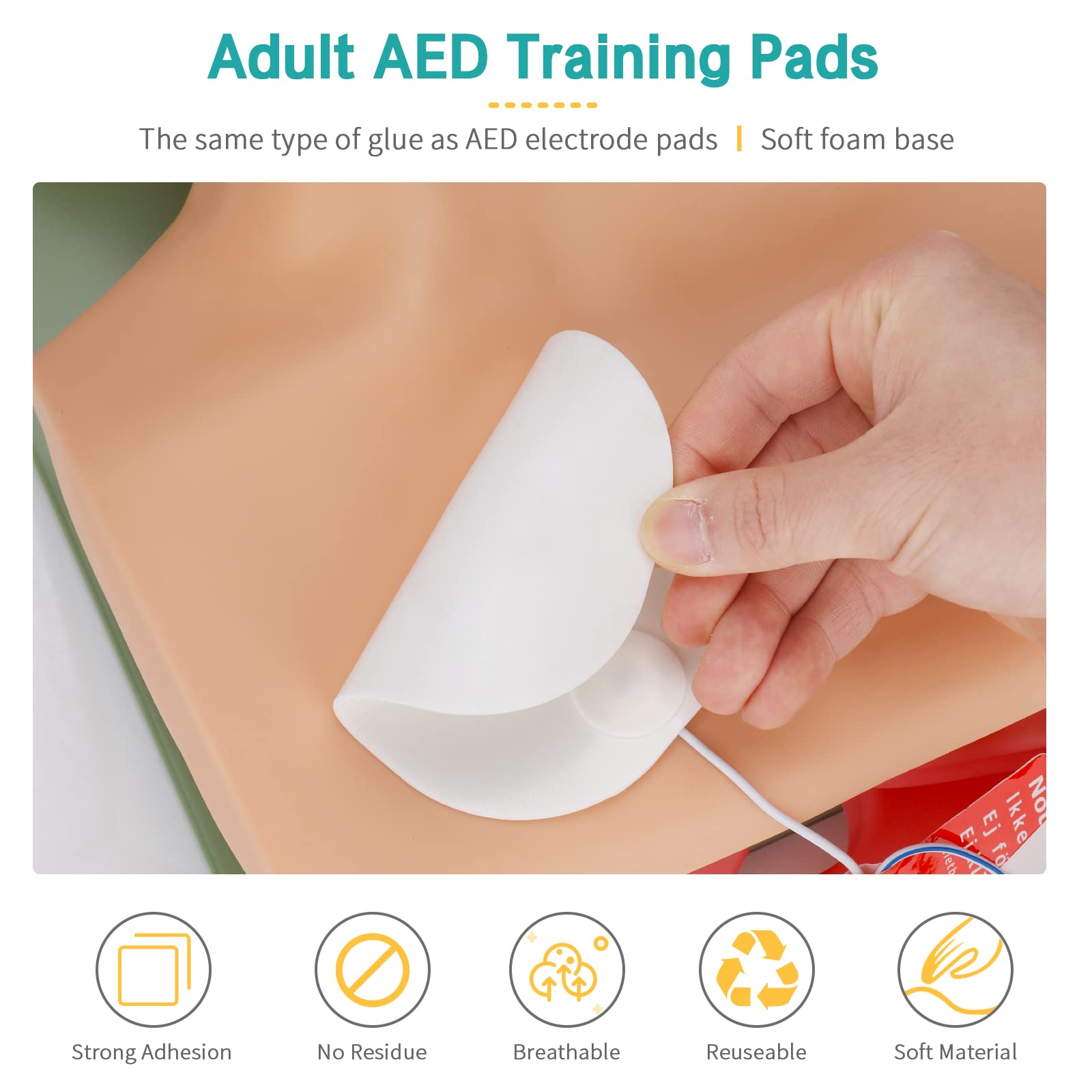 Amazon.co.jp: LVCHEN AEDパッド 4組 再利用可能 大人用 AED
