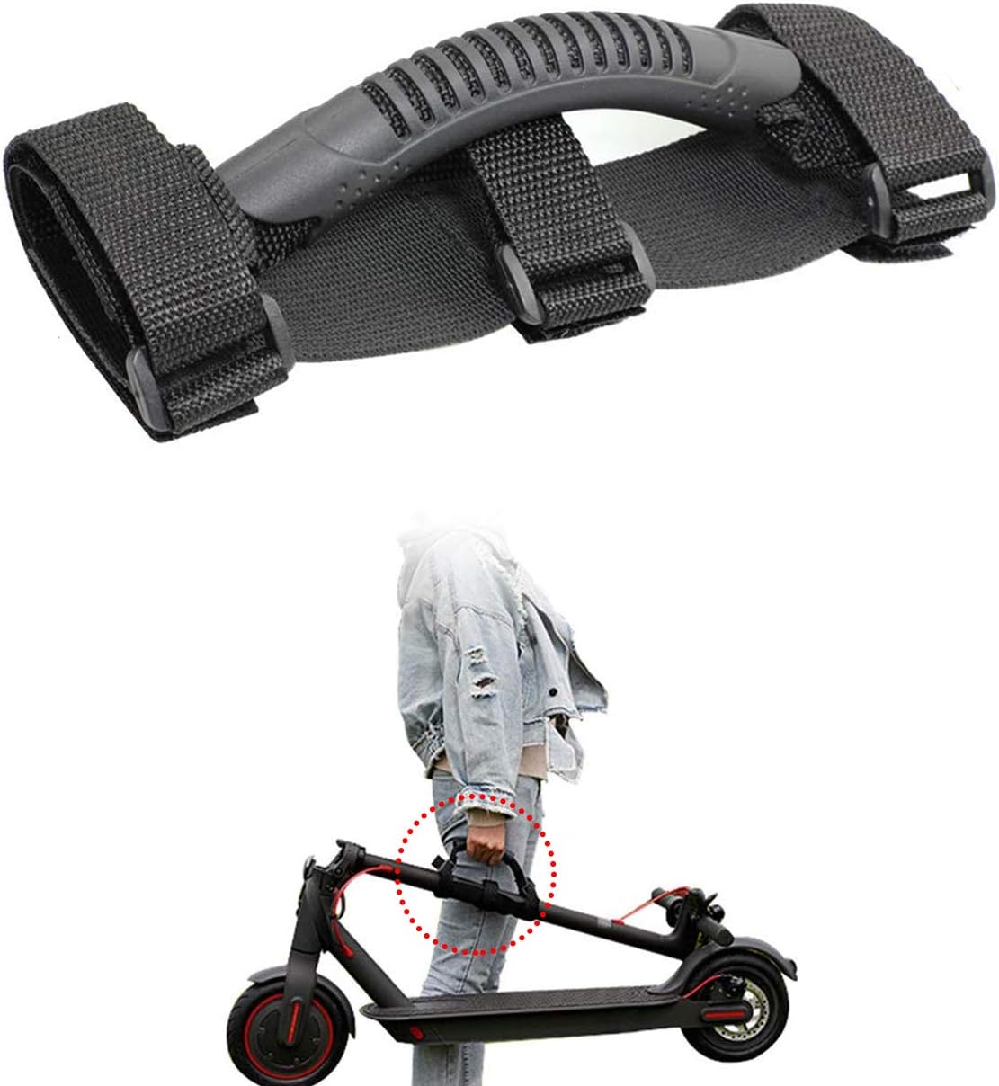 KingBaas Scooter Skateboard Hand Strap,Portable Labor Saving Carrying Strap Handle Bandage for Xiaomi Mijia M365 Pro Ninebot Segway ES1 ES2 ES3 ES4 Scooter