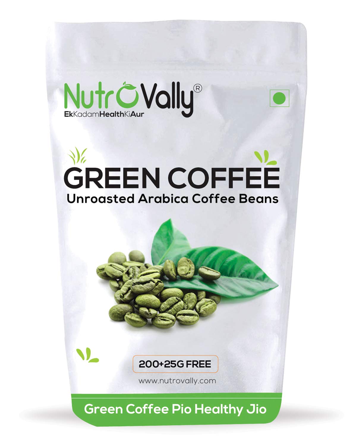 NutroVally Green Coffee Beans for Weight Management | Loaded with Antioxidants Energy & Metabolism Booster | Unroasted Beans | (225gm) (B085LDL8KZ) Amazon Price History, Amazon Price Tracker