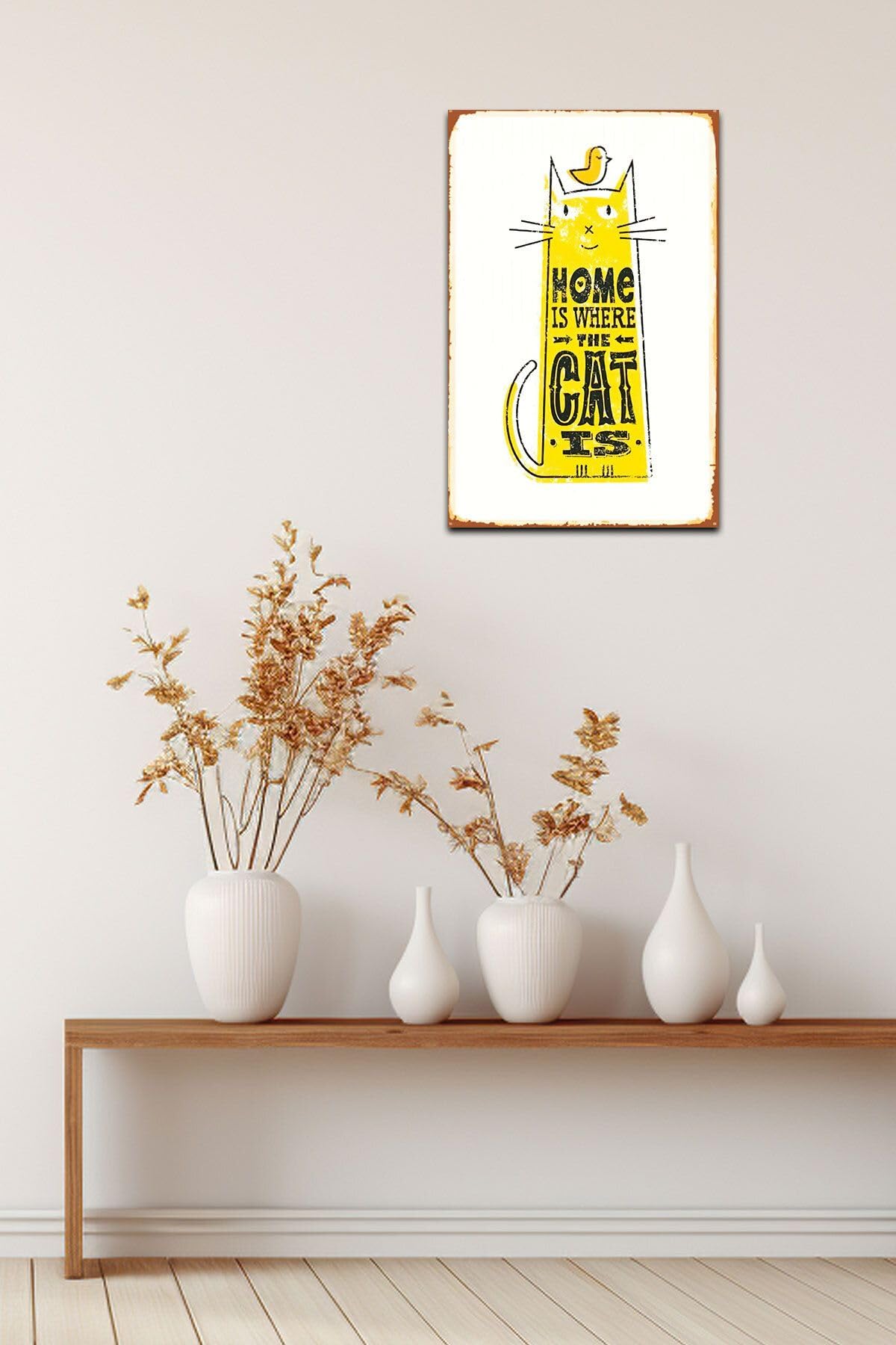 Dekolia Kuşe Kağıt Duvar Posteri Cat Is Retro Vintage Drtr0040