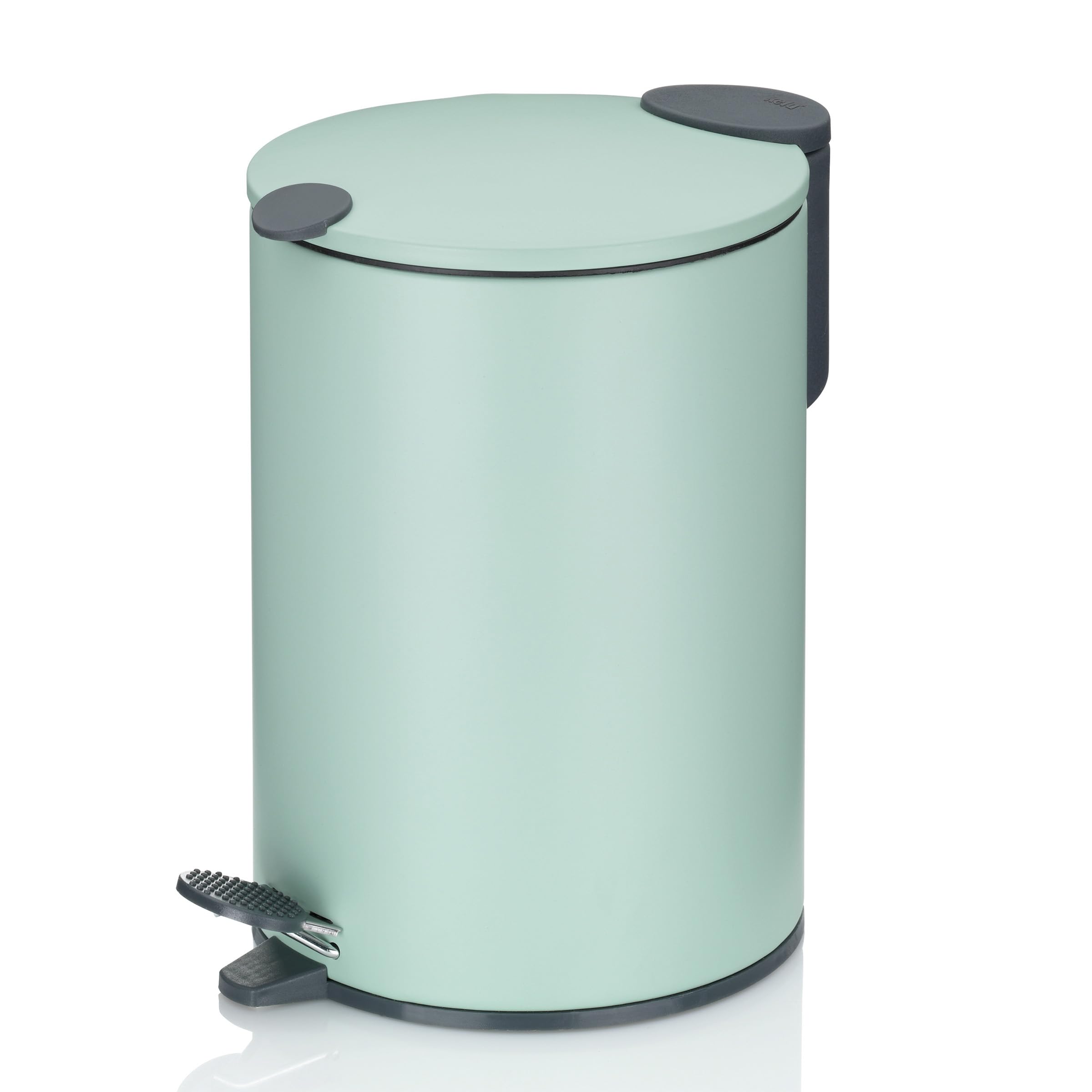kela 23616 Dust Bin, 3 l, Silent Close, Metal, Mats, Sage Green