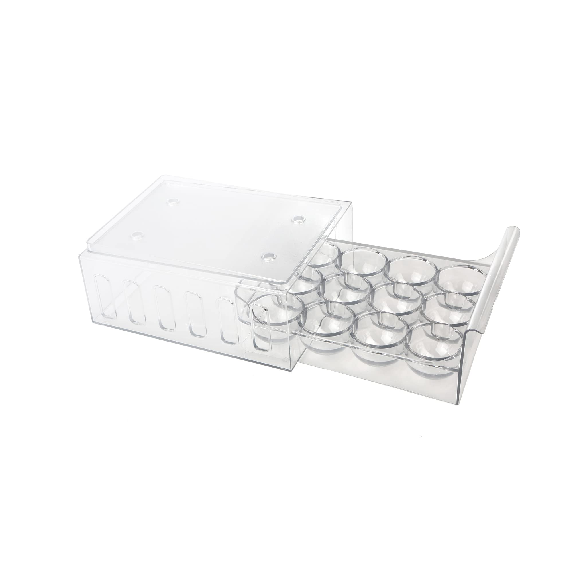 Mind Reader STEGG12-CLR - Cajón apilable para almacenamiento de huevos, plástico, transparente