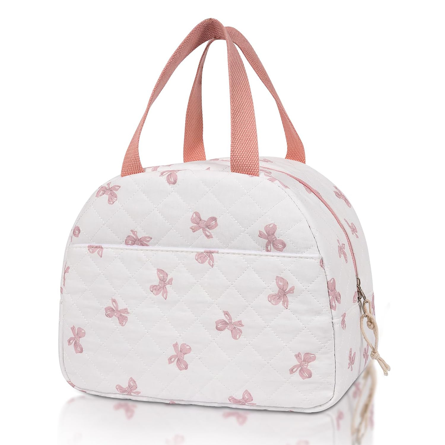 Insulated Lunch Bag for Women Girls, Chic Pink Butterfly Bow Lunch Bag Reusable Thermal Cooler Bags Leakproof Lunch Bag Adults Kids Packed Lunchbox for Work School Picnic Travel Beach Preppy Stuff