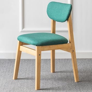 Dining Chairs Upholstered Kitchen with Wood Legs Accent Chair Modern Wood Side Chairs for Living Room with Comfortable Cushion and Backrest/Green B
