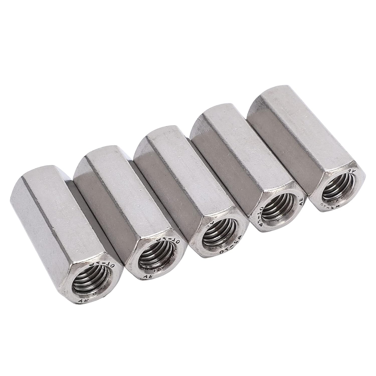 5pcs/10pcs/M20 stainless steel hexagonal coupling nuts, threaded coupling bolts, screw machine screws, long coupling nuts, fastener coupling nuts, connector nuts, long fine threaded screws(M20*30*40,1