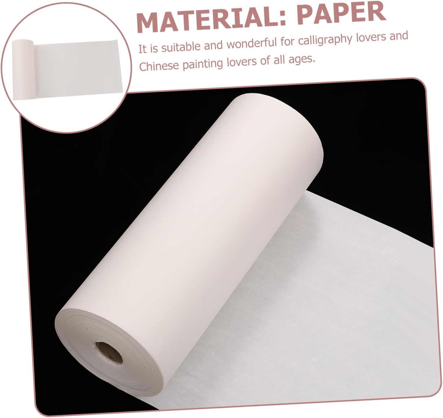 Homoyoyo 1roll Thickened Xuan Paper Rice Paper for Calligraphy and Painting Wide for Watercolor Ink Writing and Drawing