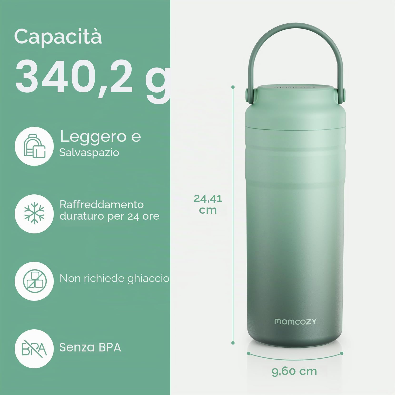 Momcozy Scaldabiberon Portatile, Riscaldamento Rapido e Lunga Durata della Batteria, Refrigeratore portatile per latte materno, Contenitore termico 24H senza ghiaccio per conservazione latte
