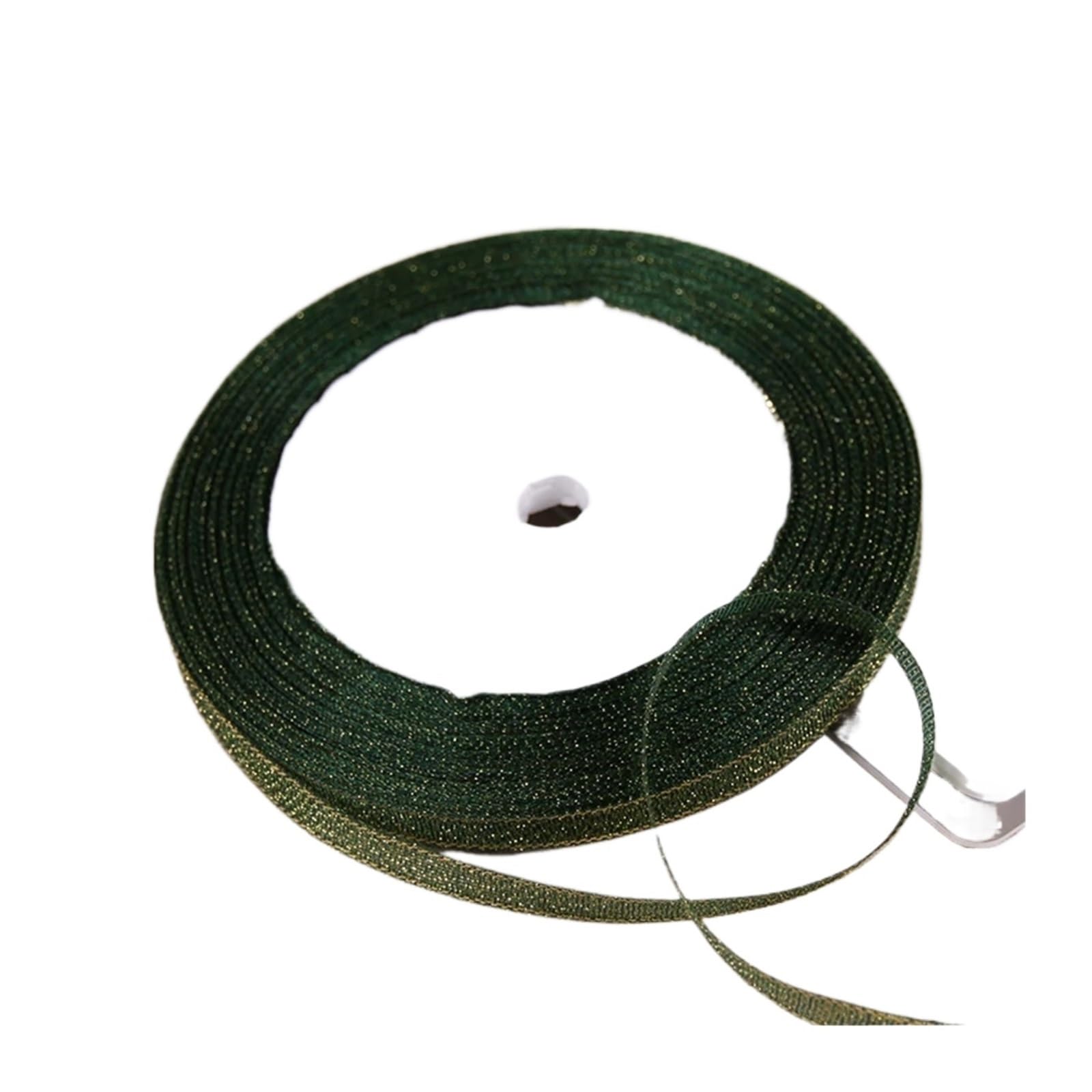 Wstążka, wstążki do pakowania prezentów, Wstążka do pakowania tortów, wielokolorowa, szerokość 6 mm, opakowanie 4 rolek po 25 jardów(Dark Green)