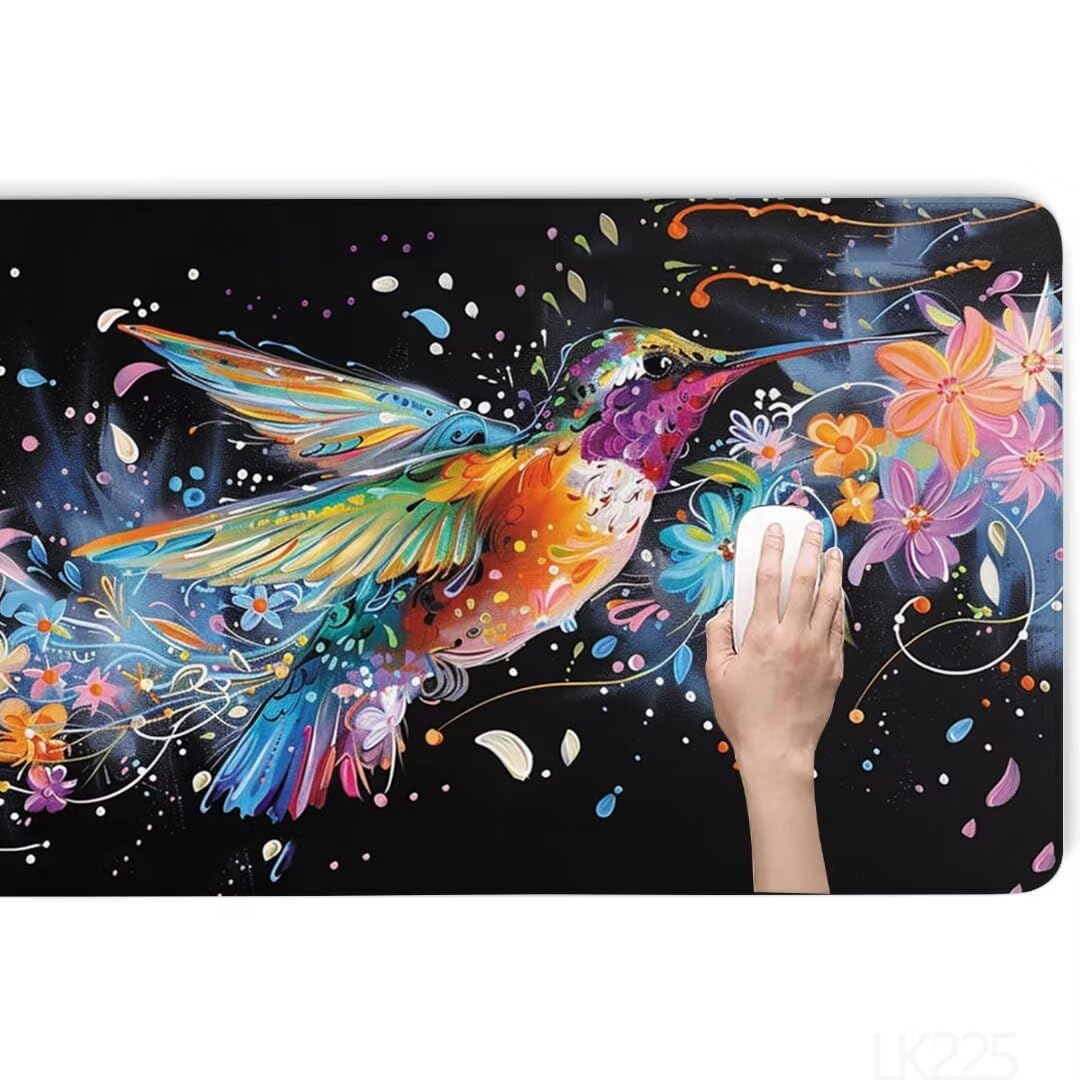 Duża podkładka pod mysz, 100 x 50 x 0 cm, podkładka pod mysz, ze zwierzętami, rozszerzona podkładka pod mysz, kolorowa podkładka pod mysz, wodoodporna, miękka tkanina, gładka powierzchnia,