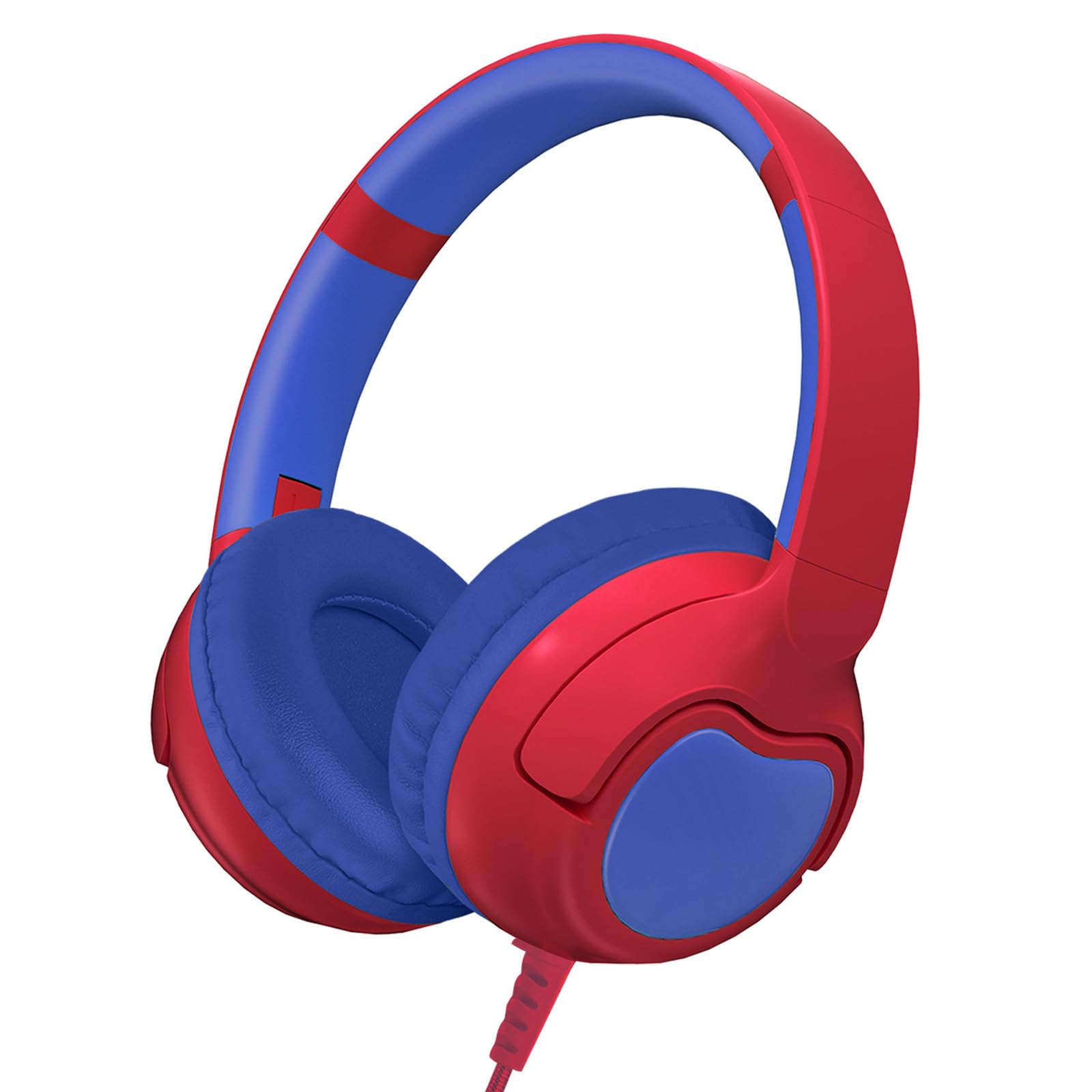 ZIHNIC Wired Kids Headphones, Safe 85dB Volume Limit for Boys & Girls, Comfortable Earpads, Foldable Design for School, Tablets, and Travel-RED