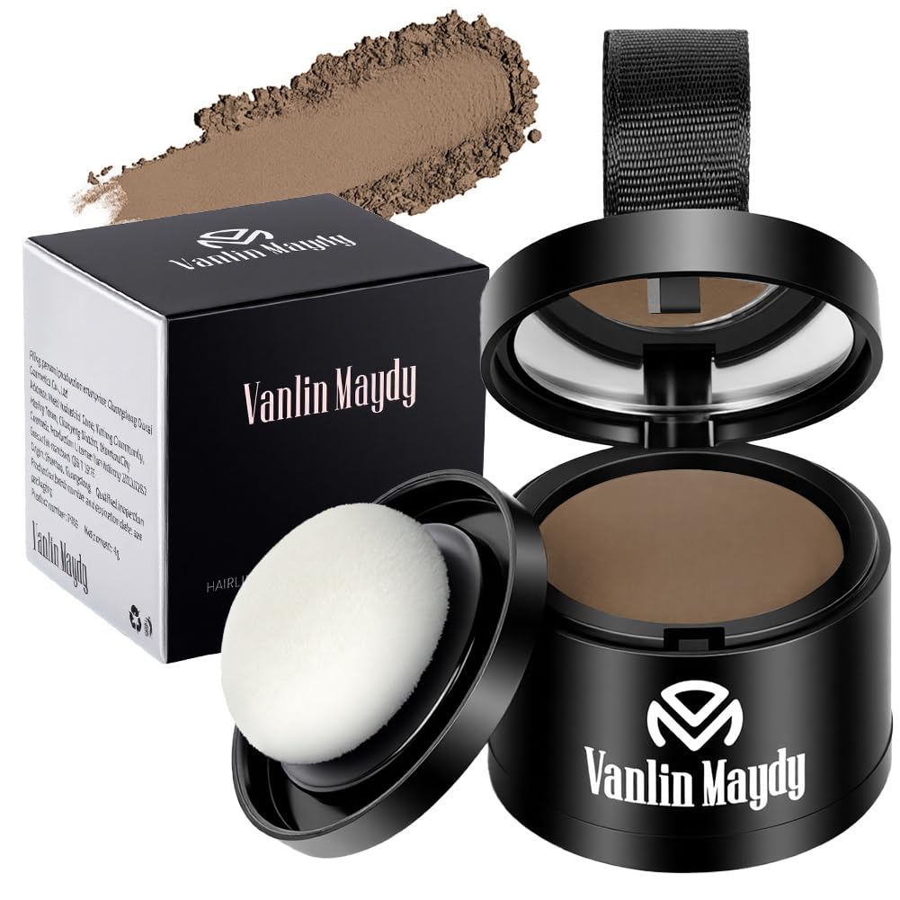 Ansatzpuder 4g, Haaransatz Ausbessern für Frauen und Männer, Haaransatz Puder zum Ansatz Kaschieren und Grauabdeckung für 24h, Leicht zu Reinigen, Dunkelbraun