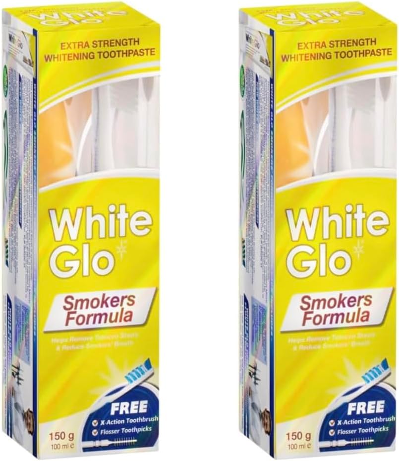 White Glo Smokers Formula Whitening Toothpaste Pack 150g (Pack of 2)