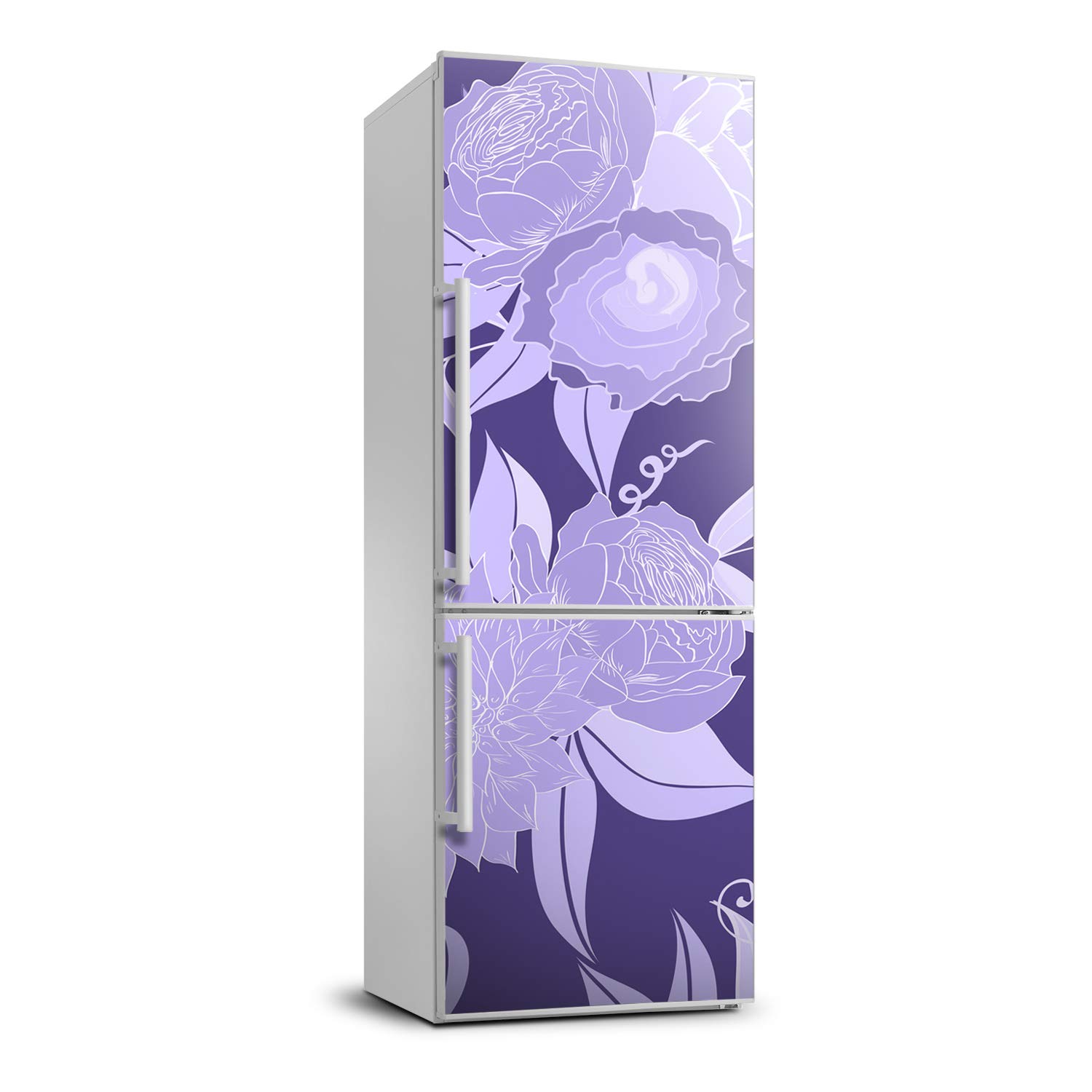 Autocollant frigo 60x180cm auto-adhésif et lavable au motif fleuri Tulup