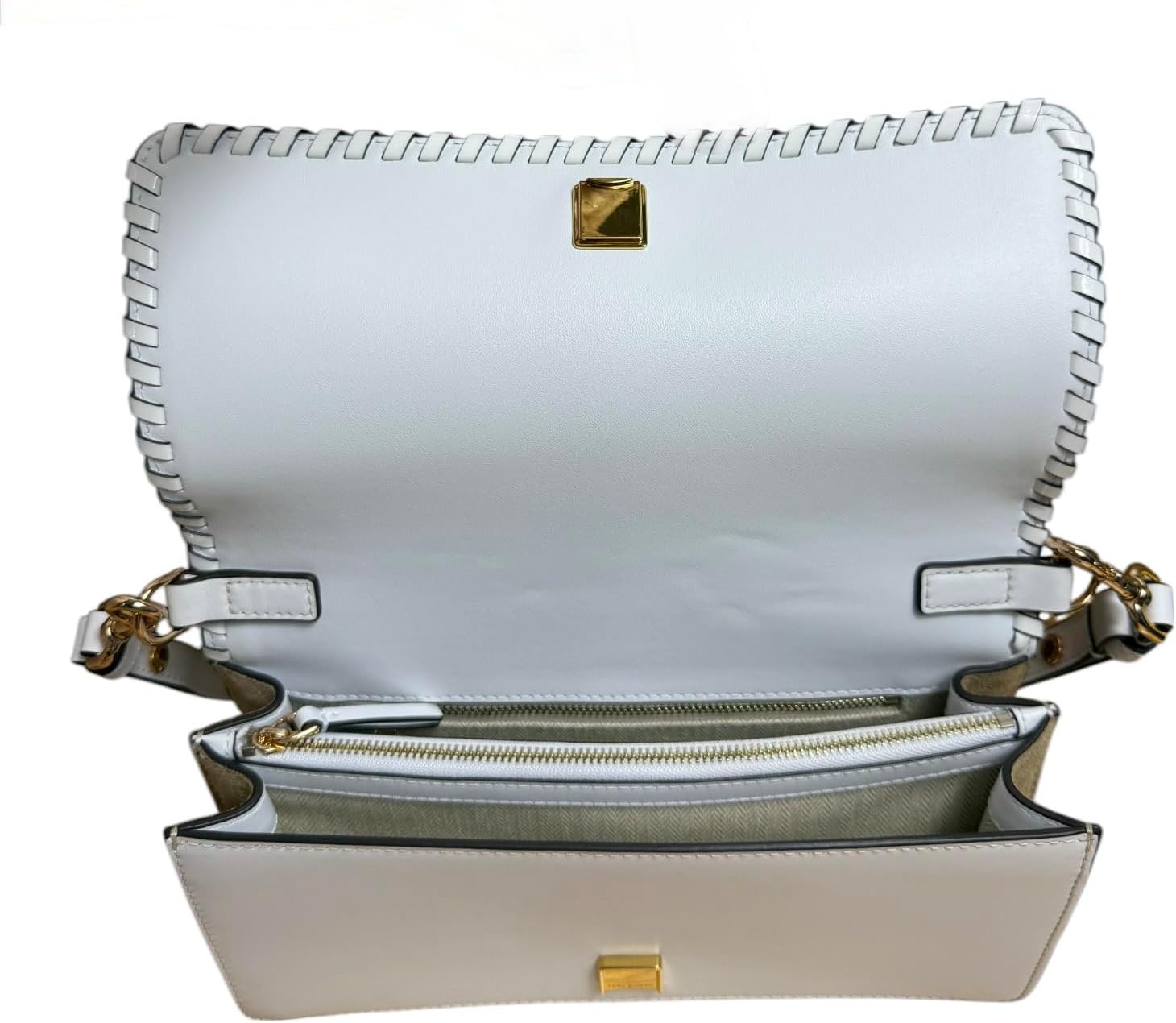 Tory Burch Women’s Emerson Whipstitch Convertible Crossbody (Optic White) - Image 5