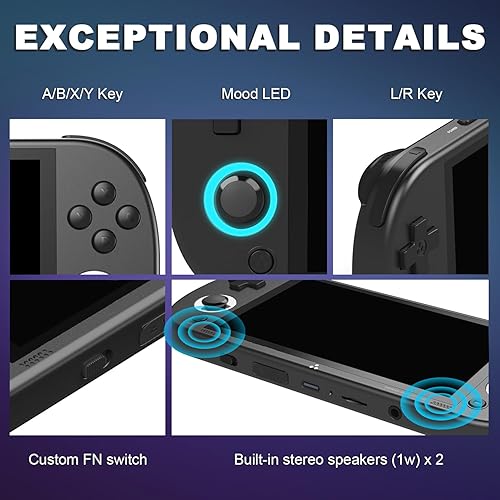 Miniatura 4 de Trimui Smart Pro - Consola de juegos portátil, consola de pantalla de 4.96 pulgadas, emulador preinstalado con tarjeta TF de 128256 GB, consola de