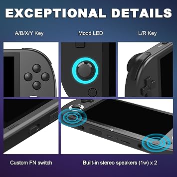Trimui Smart Pro Handheld Game Console, 4.96-Inches Display Console Preinstalled Emulator with 128/256GB TF Card, Retro Game Console with Linux System Allwinner A133P Processor (White-128GB)