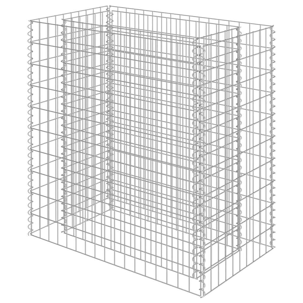 vidaXL Gabion Raised Bed Galvanised Steel 90x50x100cm Stone Basket Raised Bed