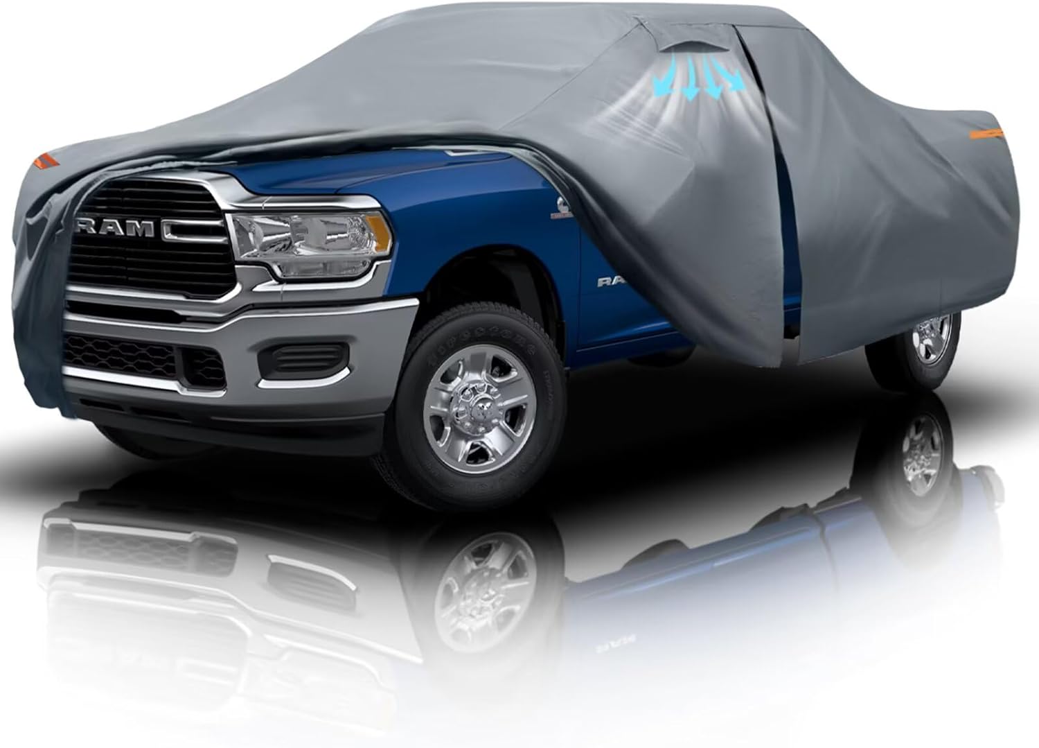 Dozentro Custom Fit Truck Cover for Dodge Ram 2500/3500 2002-2025 Crew/Quad Cab Long Bed(8.1') - 10-Layer Waterproof All-Weather with Door Zipper