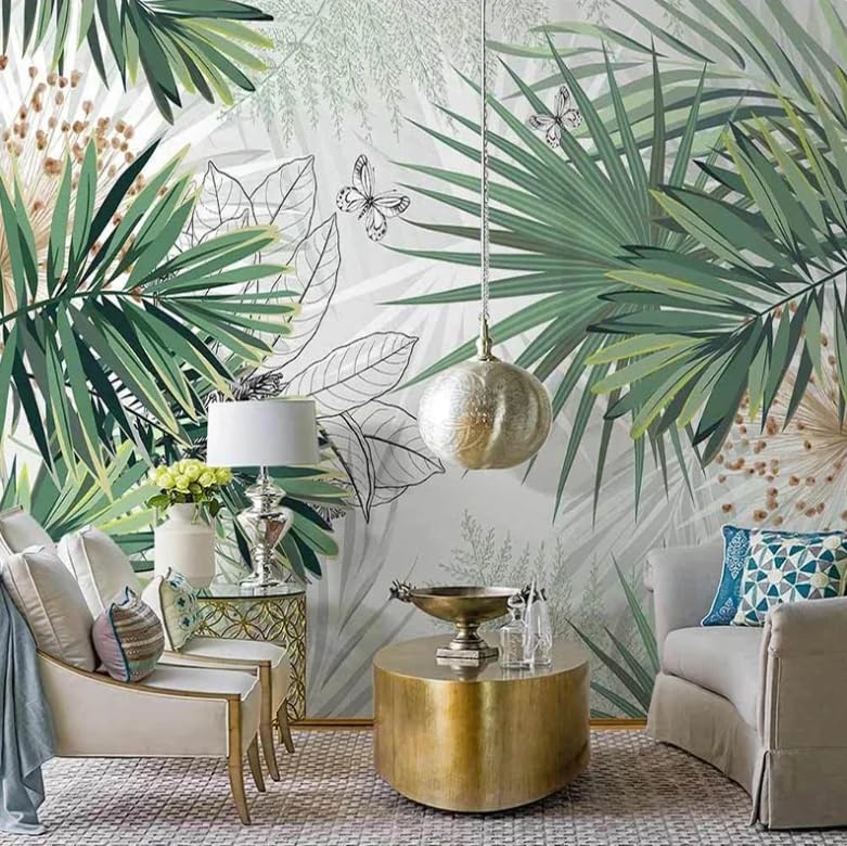 Papier peint forêt tropicale grand format 3D feuille de palmier