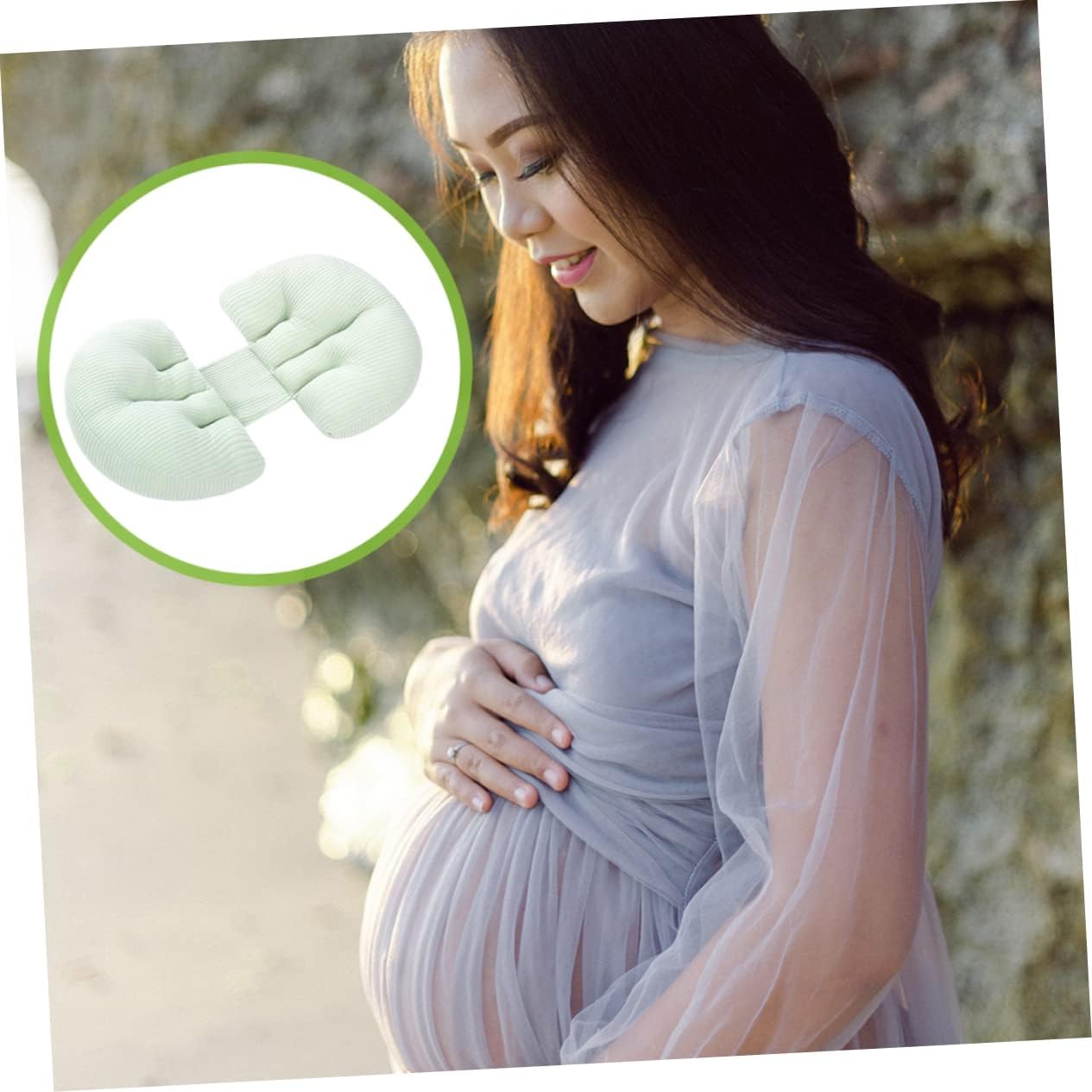 PRETYZOOM Pregnancy Side Pillow U-Shaped Maternity Pillow for Waist Lumbar Support Maternity