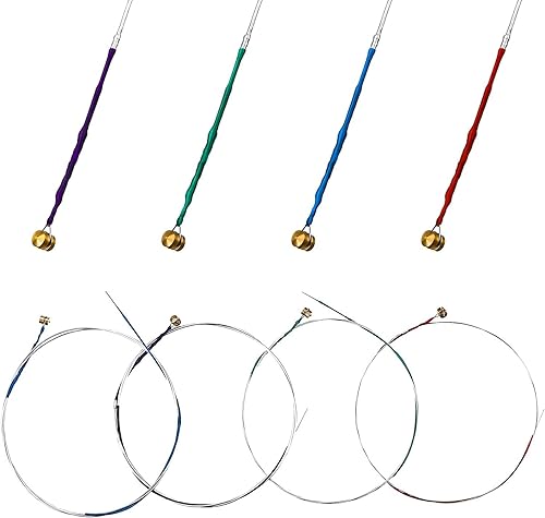 Miniatura 5 de Kit de accesorios para violín de tamaño completo 4/4, puente, pieza de cola, clavijas de afinación, tuning, tuners, pasador, cola, cuerda y mentón,