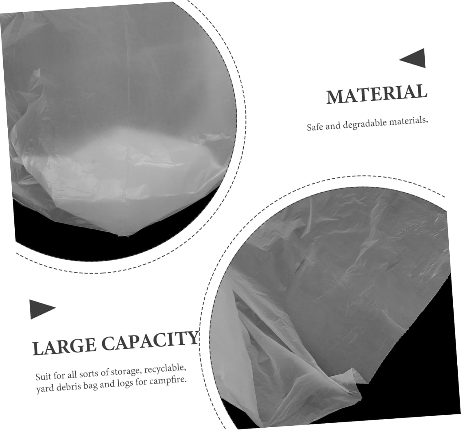 8rolls Thick Corn Starch-based Compost Bags Waste Bags for Leaf Storage and Gardening and Reusable Lawn Trash