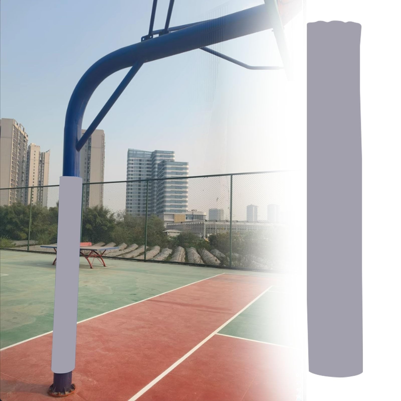 VUIKLCty Basketball Hoop Padding Ensures Player Safety In All Weather Conditions(Grey,Dia 114mm)