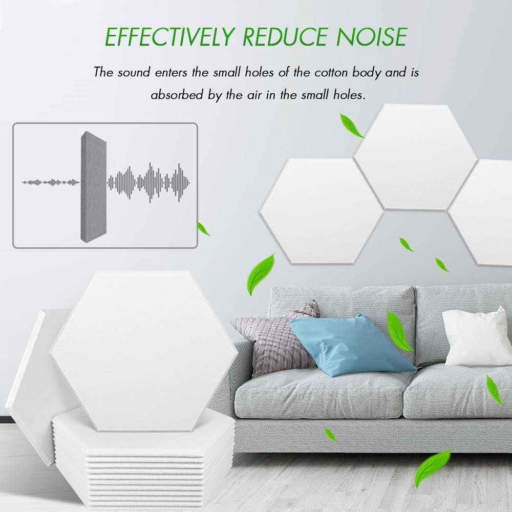 Buy Dekiru 12 Pack Acoustic Panels Sound Proof Padding 14 X 13 X 0 4 Inches High Density Sound Proof Foam Panels Used In Home Offices White Online In Vietnam B04b4526