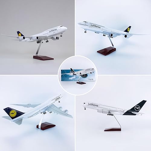 Miniatura 7 de 18.5 1160 Scale Model Airplane Lufthansa A380 Model Jet Collectibles Resin Plane Models with Wheels Diecast for Collection Gift Ornament (Color