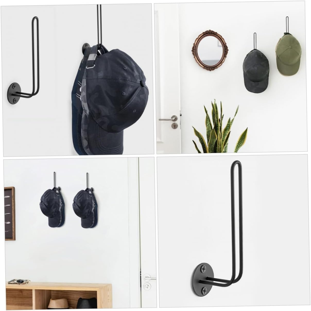 Levemolo 2pcs Baseball Cap Wall Holder Hat Rack Hat Dock for Shelf Organizer Racks Wall Mount
