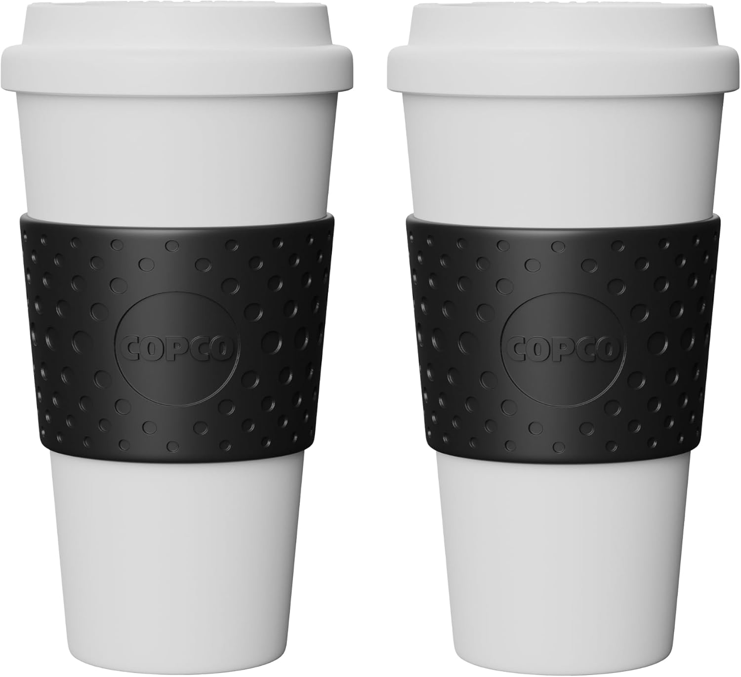 Copco Acadia Travel Mug Set of 2-16 oz, BPA-Free Insulated Coffee Cup with Double-Wall Insulation, Secure Lid & Non-Slip Rubber Grip - Microwave & Dishwasher Safe (Lilac)