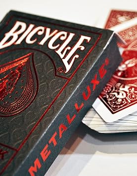 Bicycle Metalluxe Foil Back Crimson (Red) Red Card Premium playing card Deck of Cards