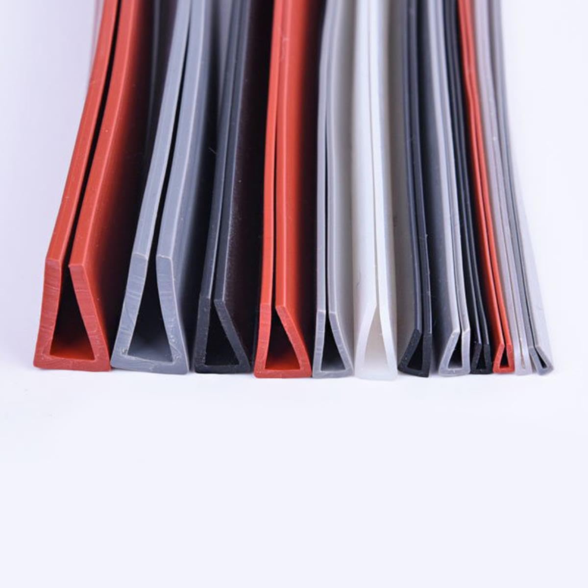 Bande d'étanchéité en U caoutchouc silicone souple isolant phonique porte fenêtre 8mm x 15mm