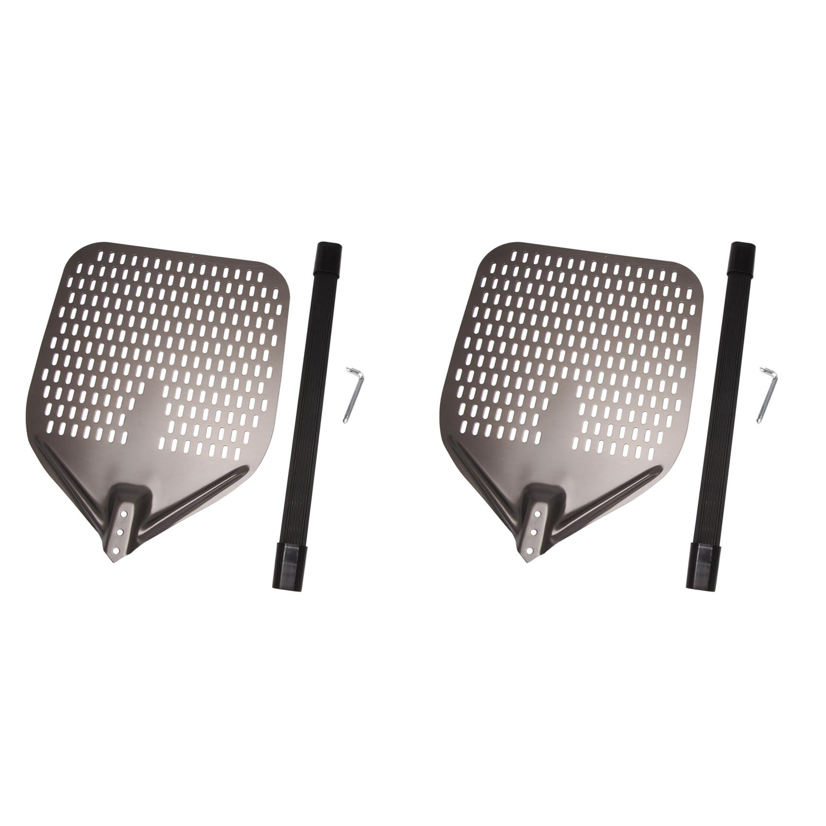 Hndhbfgrt 2X Perforated Pizza Peel, 12 Inch Rectangular Pizza Peel Turning Pizza Peel Pizza Shovel for Baking Homemade Pizzas