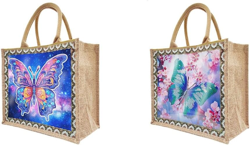 2Pcs Mandala Handbag Handmade Diamond Art Painting Purses with 4Pcs Replaceable Canvas Pattern DIY Shoulder Makeup Bag for Women Art Craft Gift-2Pcs-01