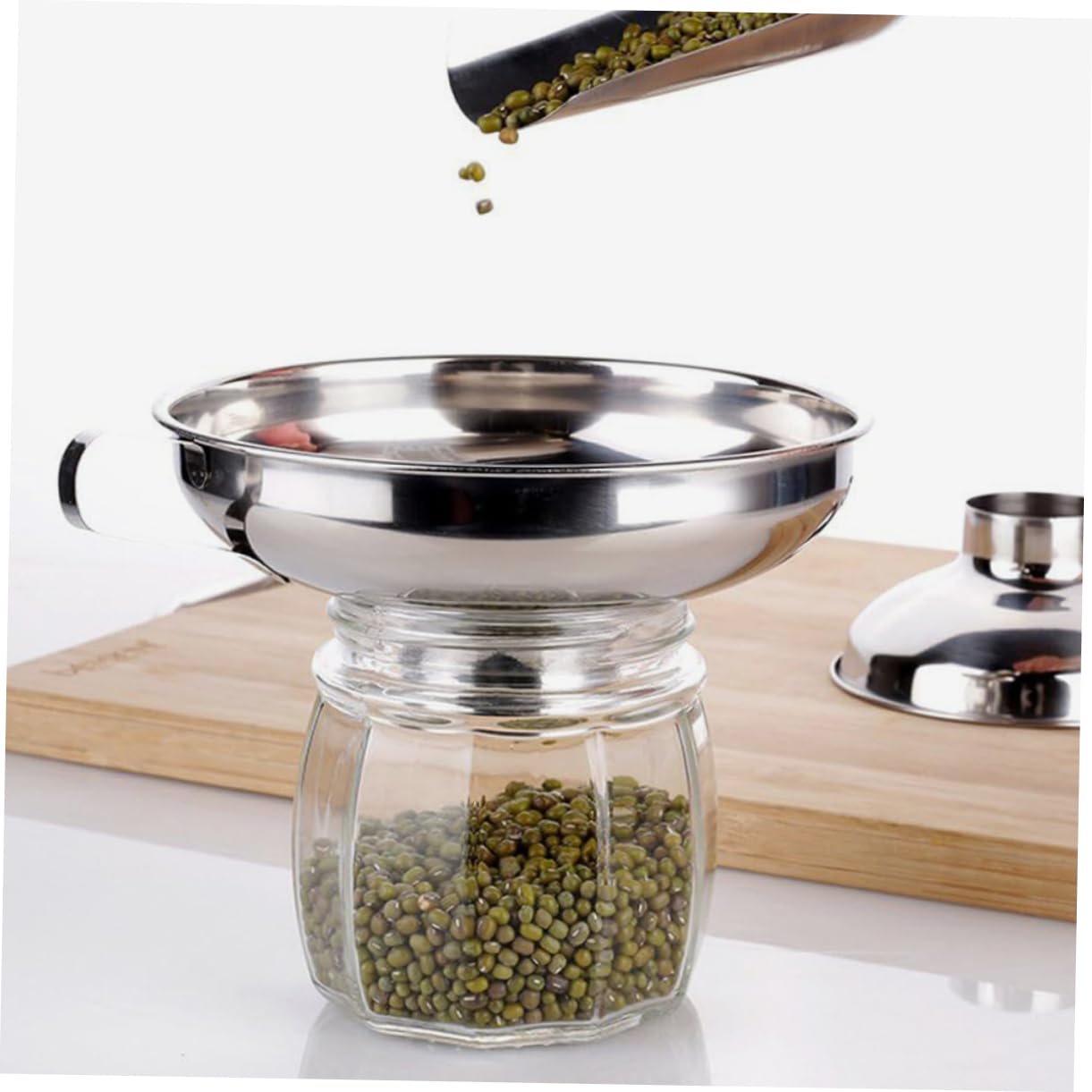 PRETYZOOM 8 Pz imbuto in acciaio inossidabile imbuto per bottiglie di riempimento per conserve per uso cucina imbuti per olio portatili metallico