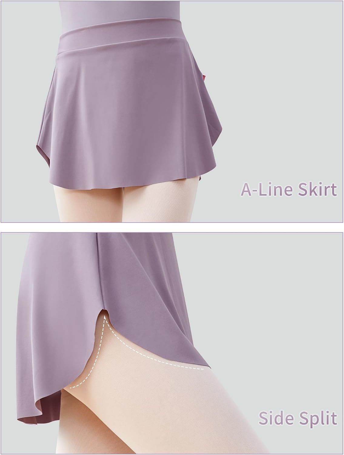 Girls Women Ballet Skirts, Side Slit Dance Skirts, Pull On Elastic Waist Dance Skirt for Ballerina