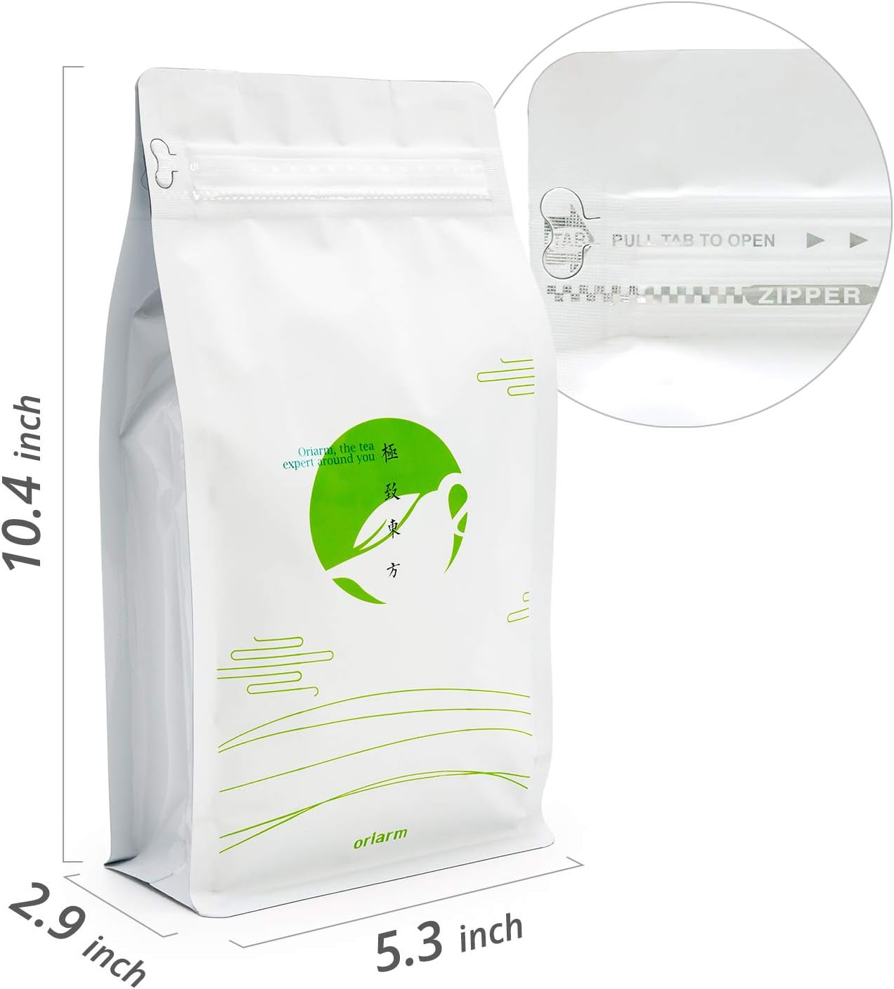 oriarmcha Dragon Well Longjing Green Tea Loose Leaf - Chinese Long Jing Green Tea Leaves - Yuqian 1st Grade 250g Ziplock Resealable Bag