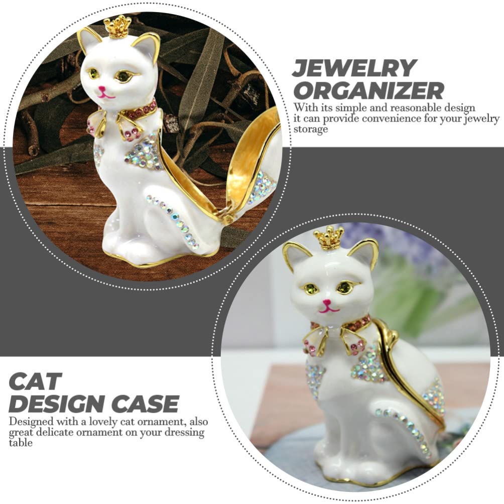 エナメル ジュエリーボックス 装飾 小物入れ 猫ちゃん 5点セット