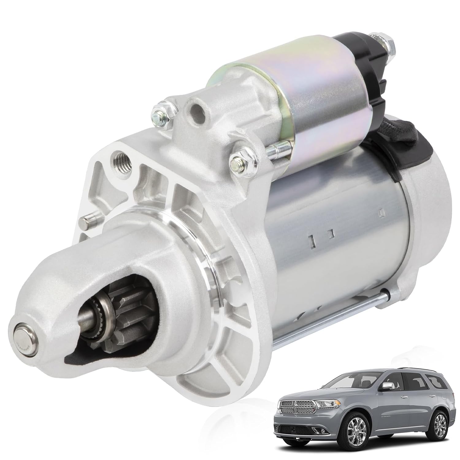 Starter Motor Fit for Dodge Durango 3.6L 2016-2020 & Jeep Wrangler JL 2018-2024 | 12V 1.2KW 11-Tooth | Replaces OEM 56029780AB 56029780AD | Fits Grand Cherokee 3.0L 3.6L 2016-2020 (Gas Engine Only)
