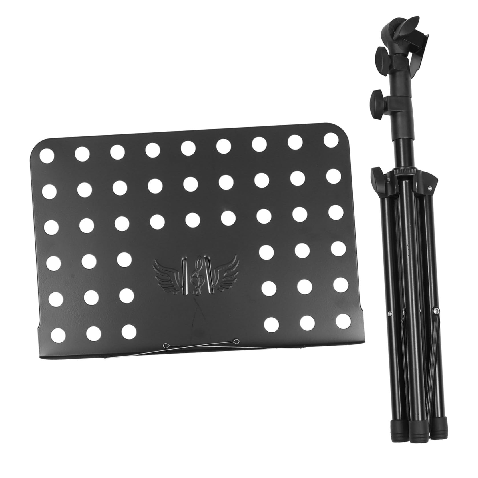 TOYANDONA Atril de Música Portátil y Plegable para Partituras Trípode de Acero y Abs Color Negro Adecuado para Presentaciones y Uso Manos Libres