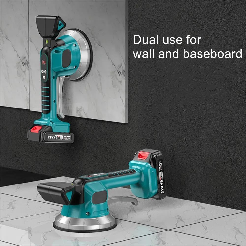 Máquina de baldosas inalámbrica, Vibrador de baldosas, Máquina de azulejos para Makita 18V batería, 10 velocidades ajustables, Herramienta vibratoria para azulejos de pared, adsorción 200 kg (sin