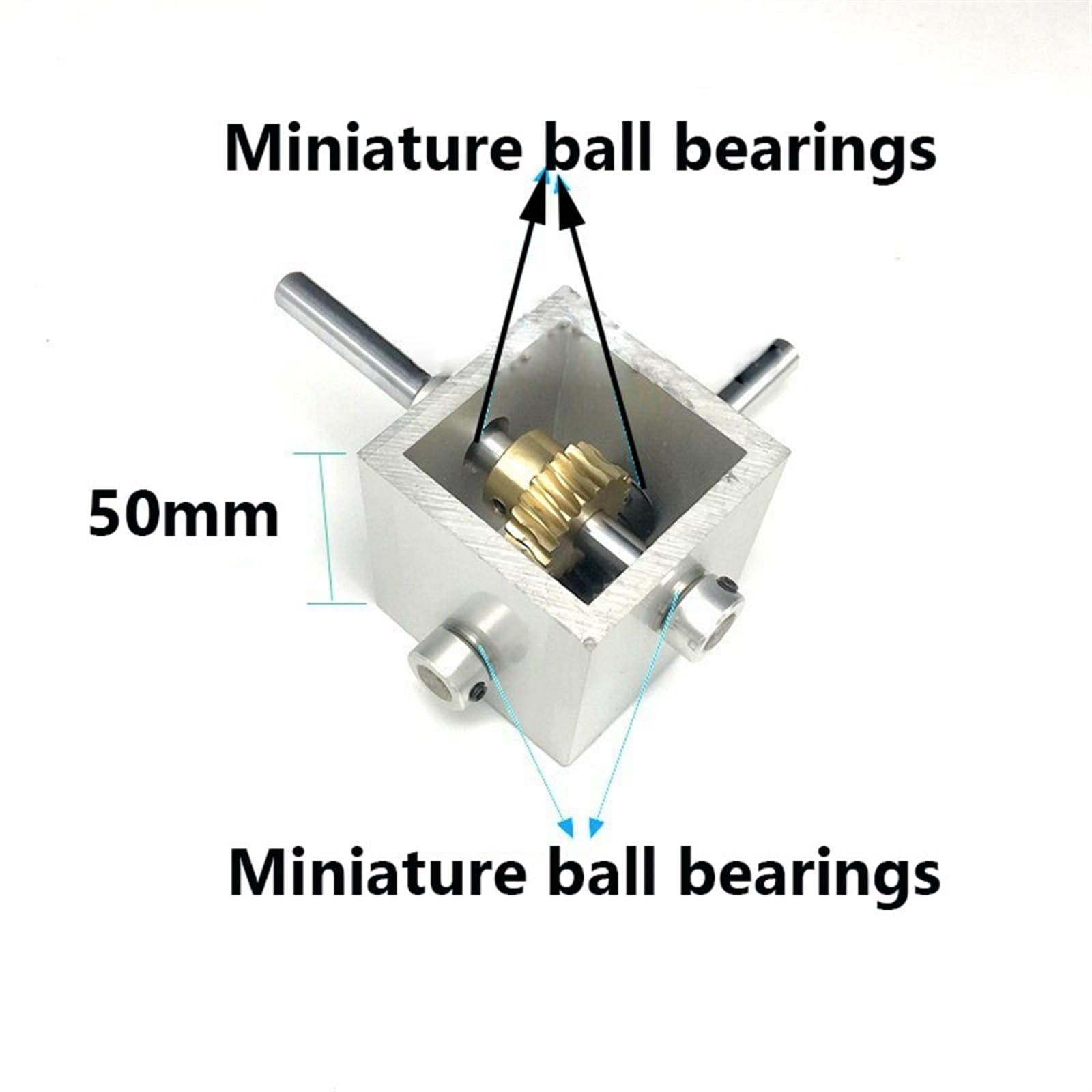 Caja de engranajes cónicos en ángulo recto, Reductor de engranajes helicoidales de 90 grados, relación 1:10/1:20, eje de 6 mm y 8 mm(Type 1 8mm shaft)