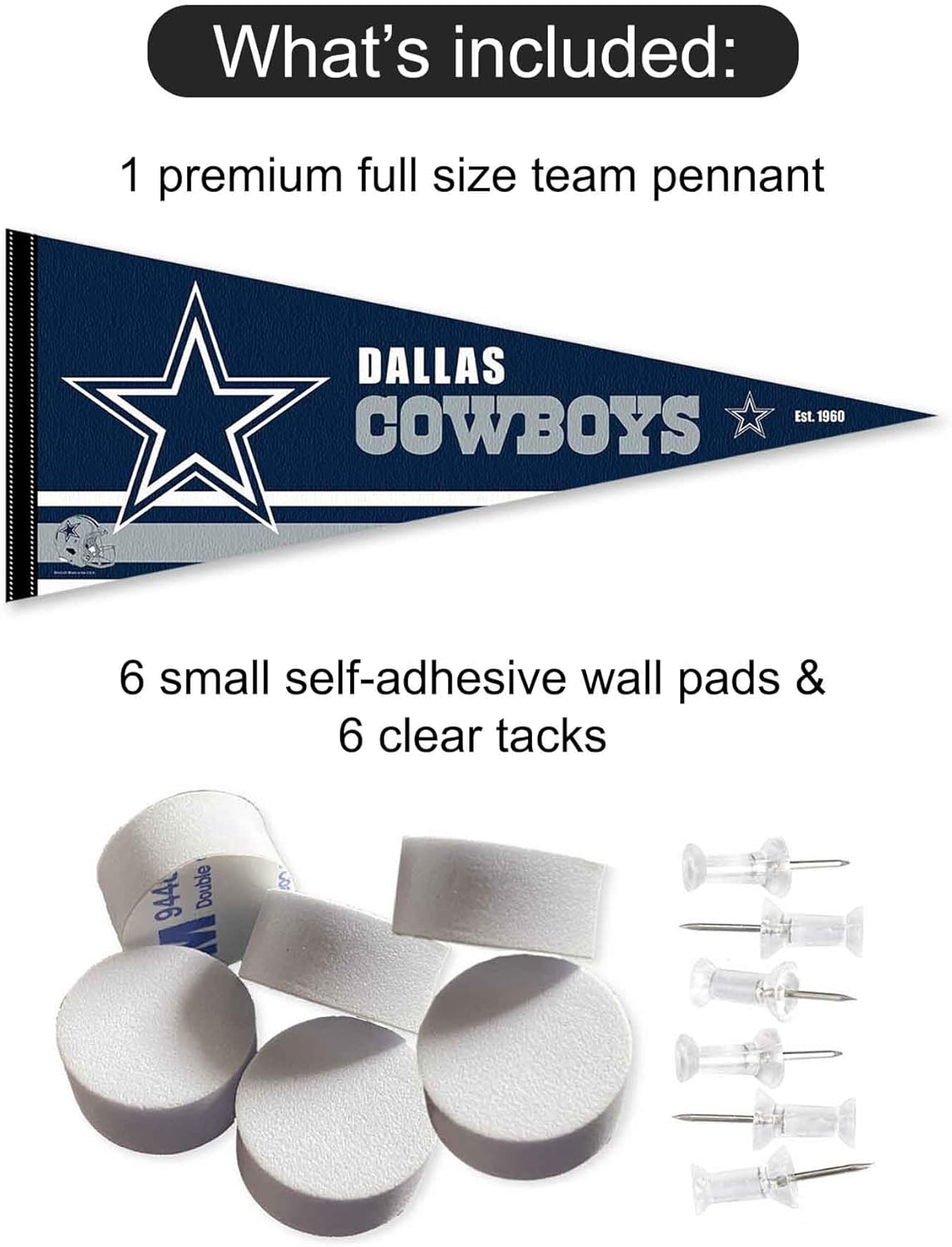 Dallas Cowboys Pennant Banner and Wall Tack Pads - Image 2