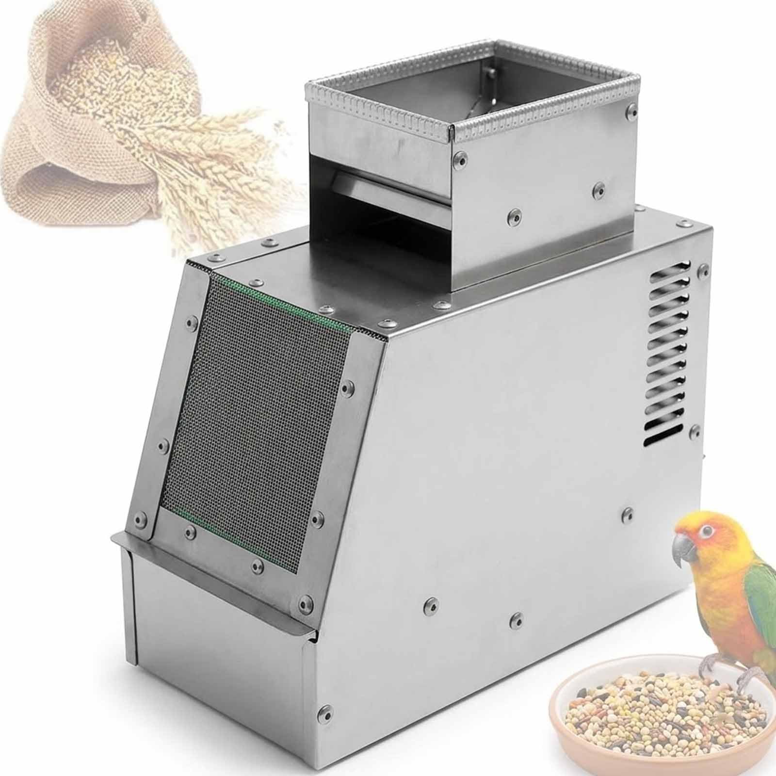 MObyat Elektrischer Getreideblas-schalentrenner, Vogelfutter-blassiebmaschine Mit 2-stufig Einstellbarem Gebläse Und Auslassöffnung, Schnittfester Kantenversiegelung, Für Papageienfutter