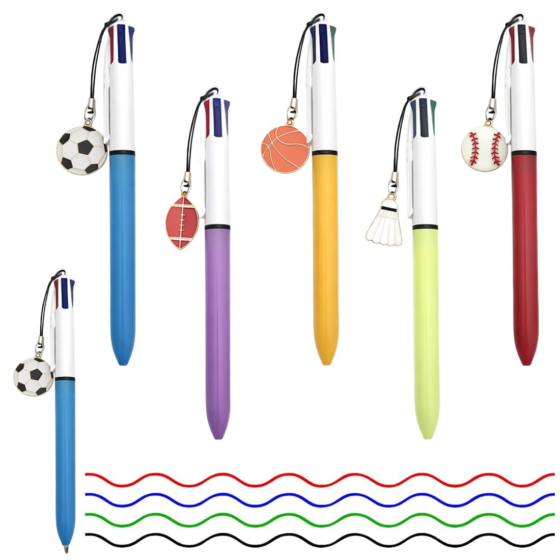 5 unidades 4 en 1 multicolor, Bolígrafos de 4 colores, bolígrafo retráctil para oficina y material escolar, estudiantes y regalos para niños