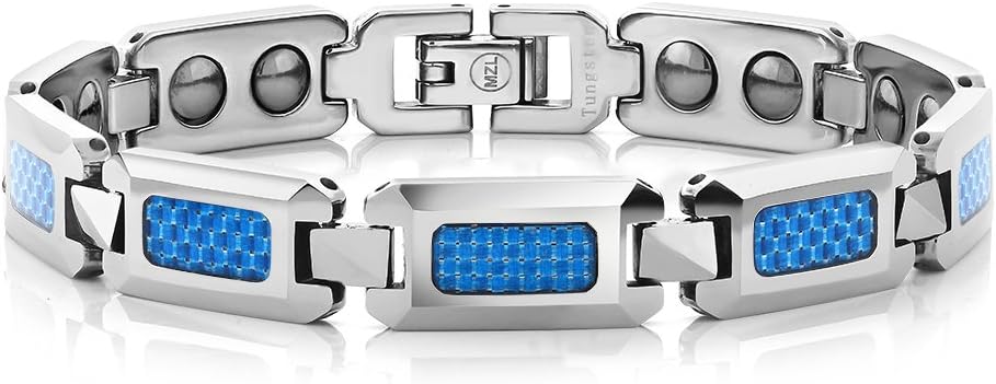 OCEAN BLUE Men's Carbon Fiber Tungsten Bracelet
